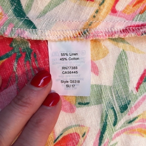 New Without Tags J.Crew Factory Hawaiian Linen Peplum Top Size 4 - Picture 11 of 12